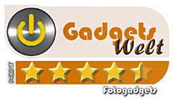 Auszeichnungslogo Gadgetswelt für Fotogadget Fotobox