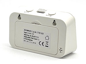 Abbildung zeigt die Rückseite des Luminea Home Control 3in1-WLAN-Sensor